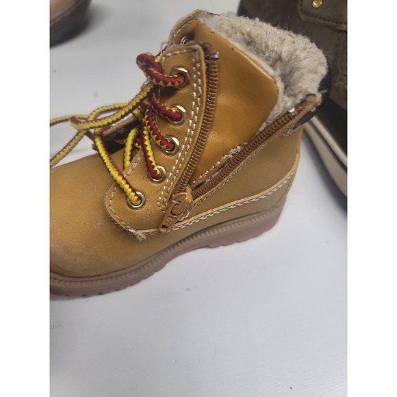 Smartfit Waterproof‎ Tan Brown Boots Size 6 Toddler Lace Up Zipper Warm - Picture 3 of 7